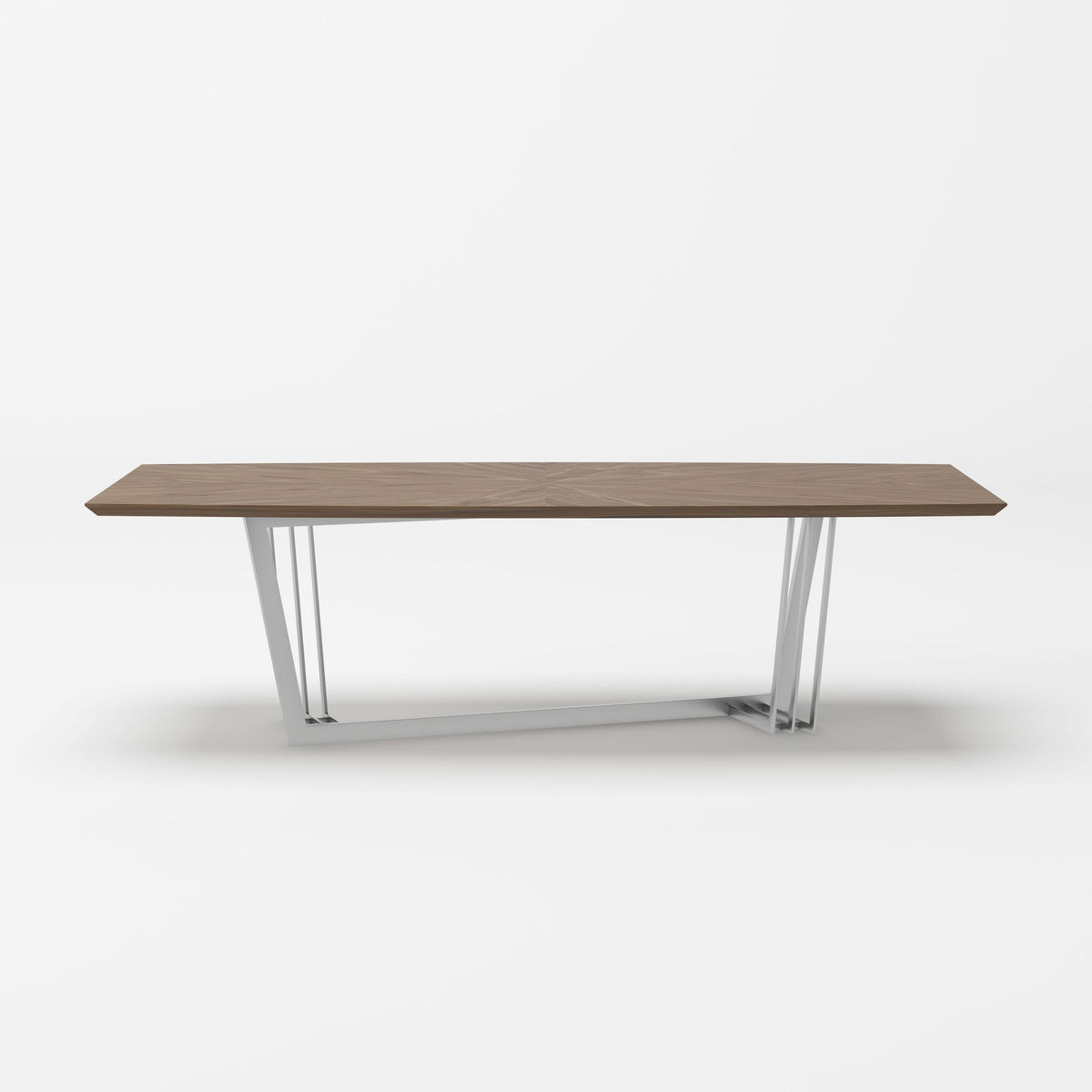 Gilroy Modern Walnut & Stainless Steel Dining Table
