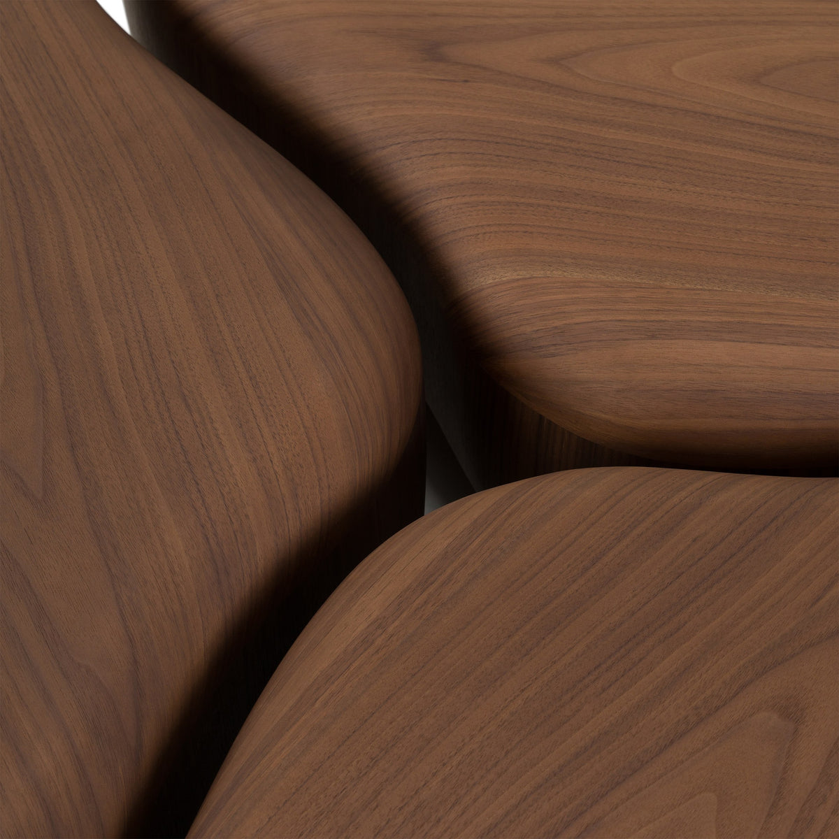 Gimbal Modern 3-Piece Walnut Coffee Table