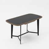 Girard Modern Walnut & Black Glass Desk