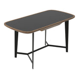 Girard Modern Walnut & Black Glass Desk