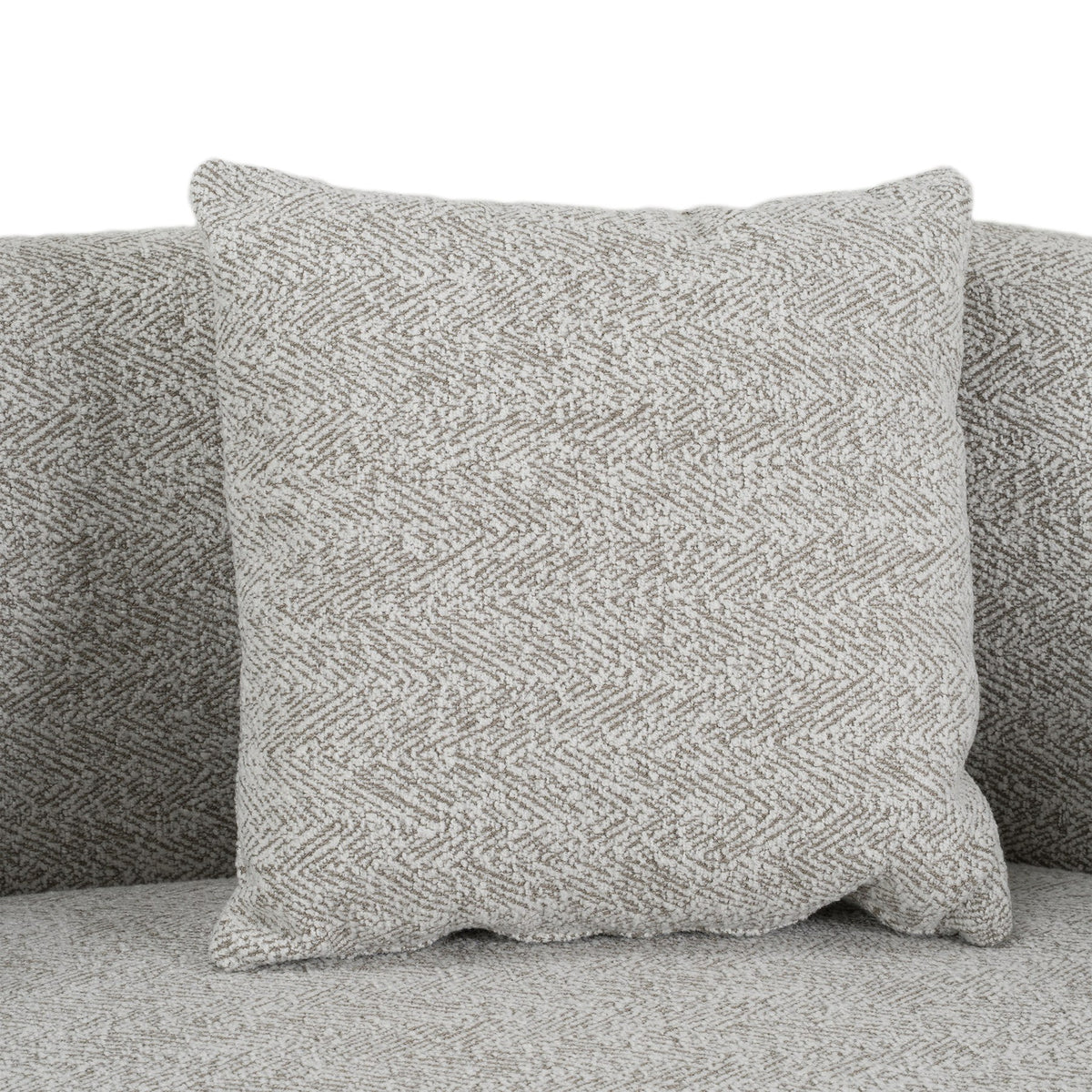 Glimpse Modern White & Brown Fabric + Antique Brass Sofa