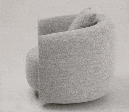 Glimpse Modern White & Brown Fabric + Antique Brass Swivel Accent Chair