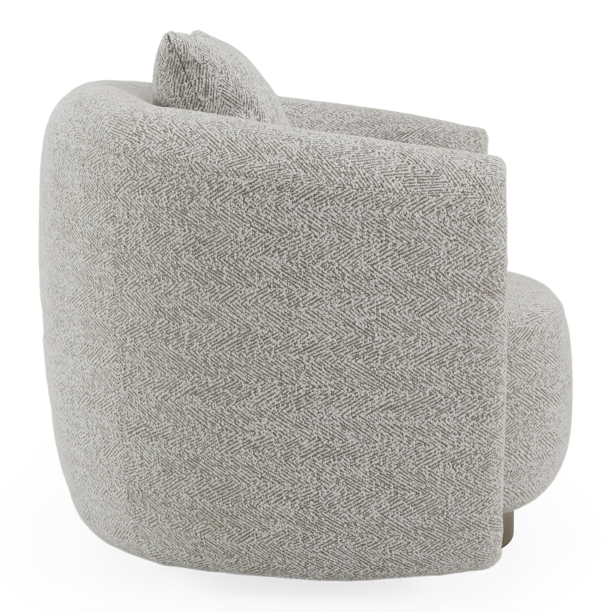 Glimpse Modern White & Brown Fabric + Antique Brass Swivel Accent Chair