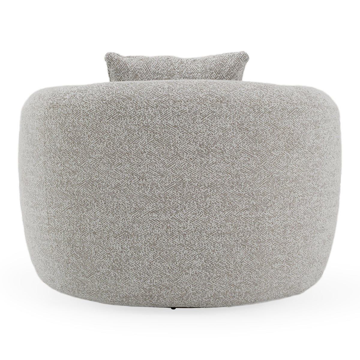 Glimpse Modern White & Brown Fabric + Antique Brass Swivel Accent Chair