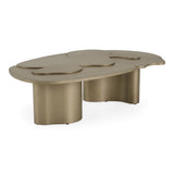 Glimpse Modern Antique Brass Nesting Coffee Table Set