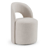 Gordon Modern Cream Fabric Swivel Dining Chair