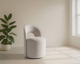 Gordon Modern Cream Fabric Swivel Dining Chair