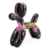 Graffiti Balloon Dog Black + Multi-Color Sculpture