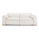 Gregory Modern Off-White Leather Sofa with 2 Recliners