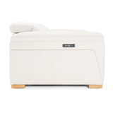 Gregory Modern Off-White Leather Sofa with 2 Recliners