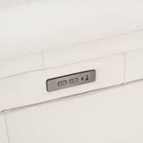 Gregory Modern Off-White Leather Sofa with 2 Recliners