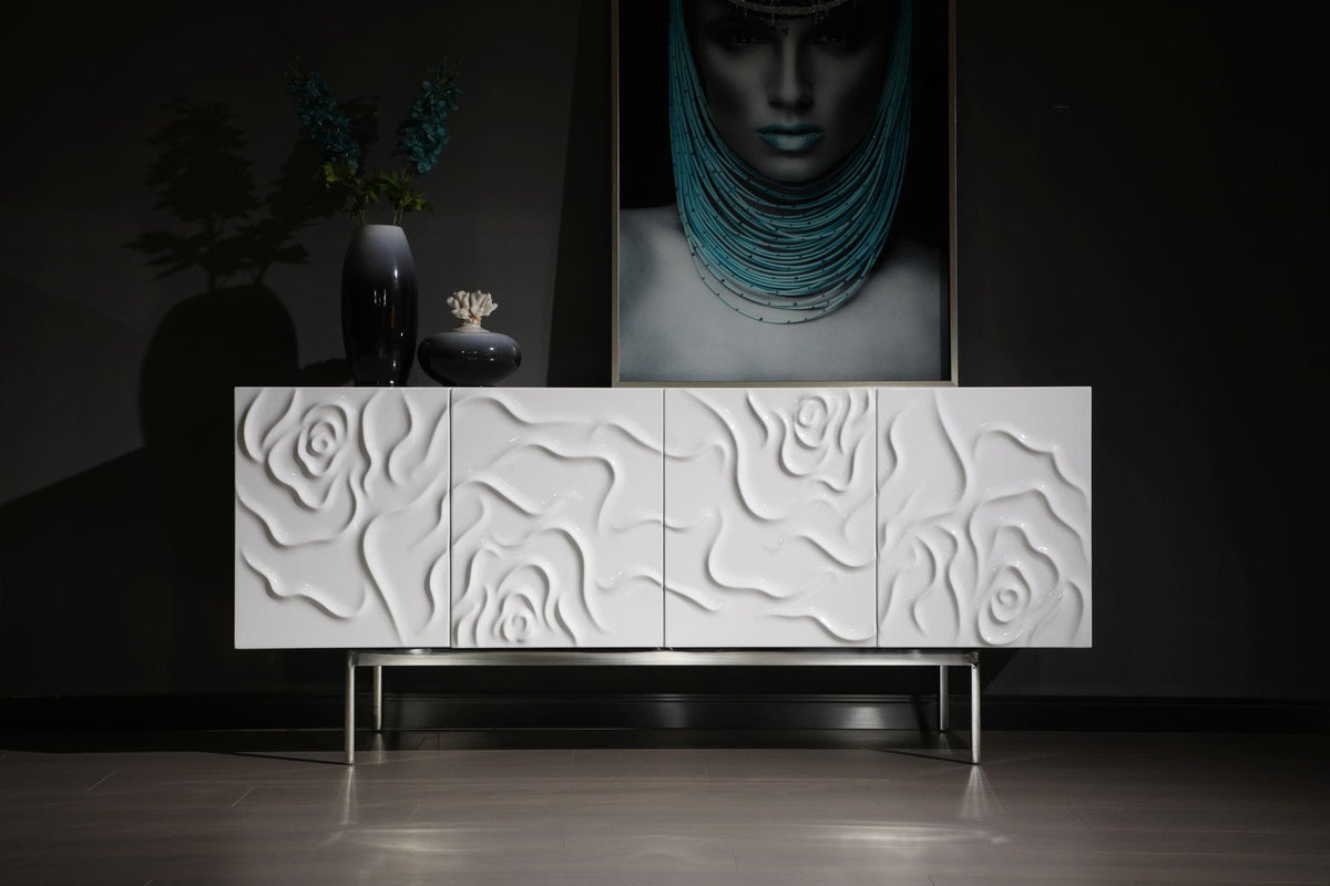 Gwen Modern White High Gloss Buffet