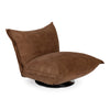 Hagen Modern Camel Velvet + Chrome Swivel Accent Chair