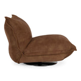 Hagen Modern Camel Velvet + Chrome Swivel Accent Chair