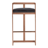 Halifax Modern Black Velvet & Rosegold Bar Stool