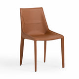 Halo Modern Cognac Saddle Leather Dining Chair (Set of 2)