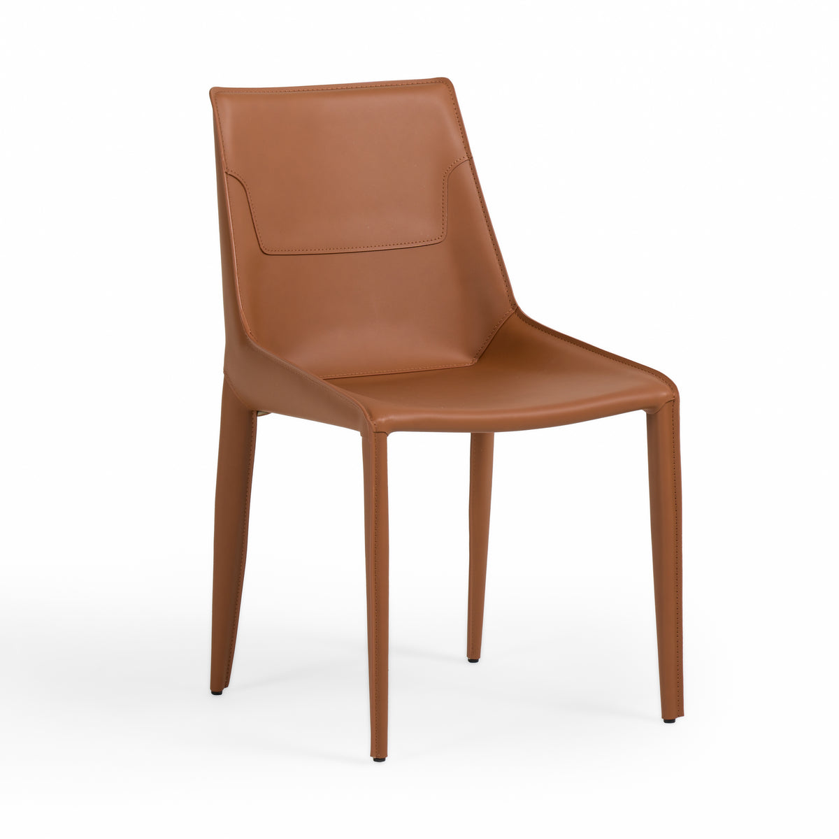 Halo Modern Cognac Saddle Leather Dining Chair (Set of 2)