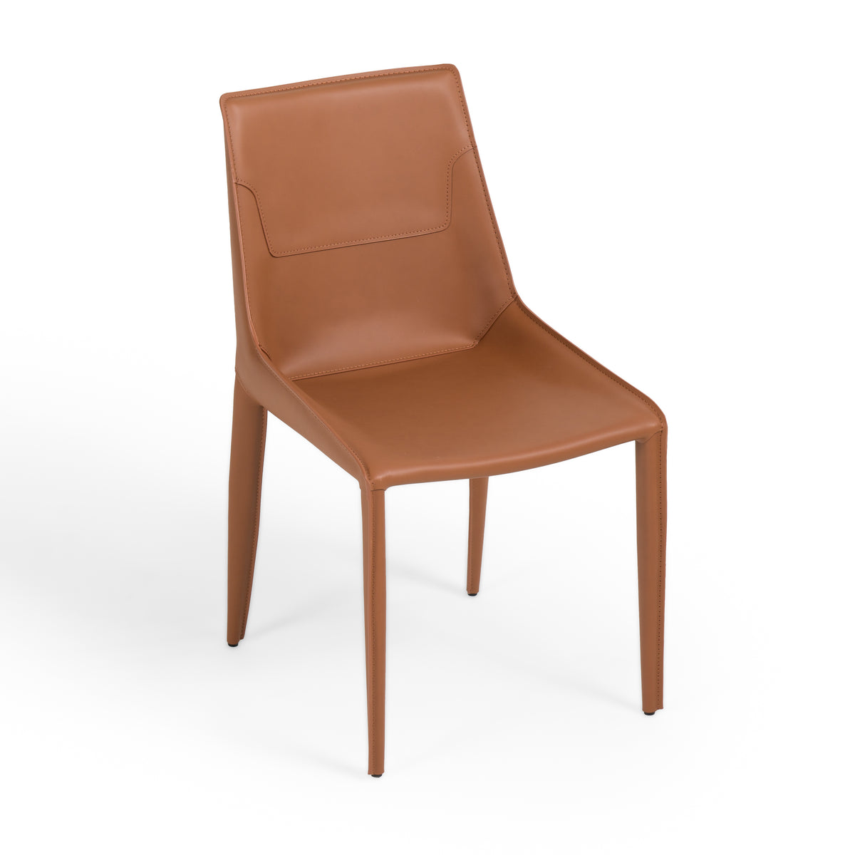 Halo Modern Cognac Saddle Leather Dining Chair (Set of 2)