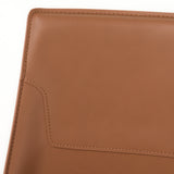 Halo Modern Cognac Saddle Leather Dining Chair (Set of 2)