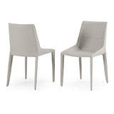 Halo Modern Light Grey Saddle Leather Dining Chair (Set of 2)