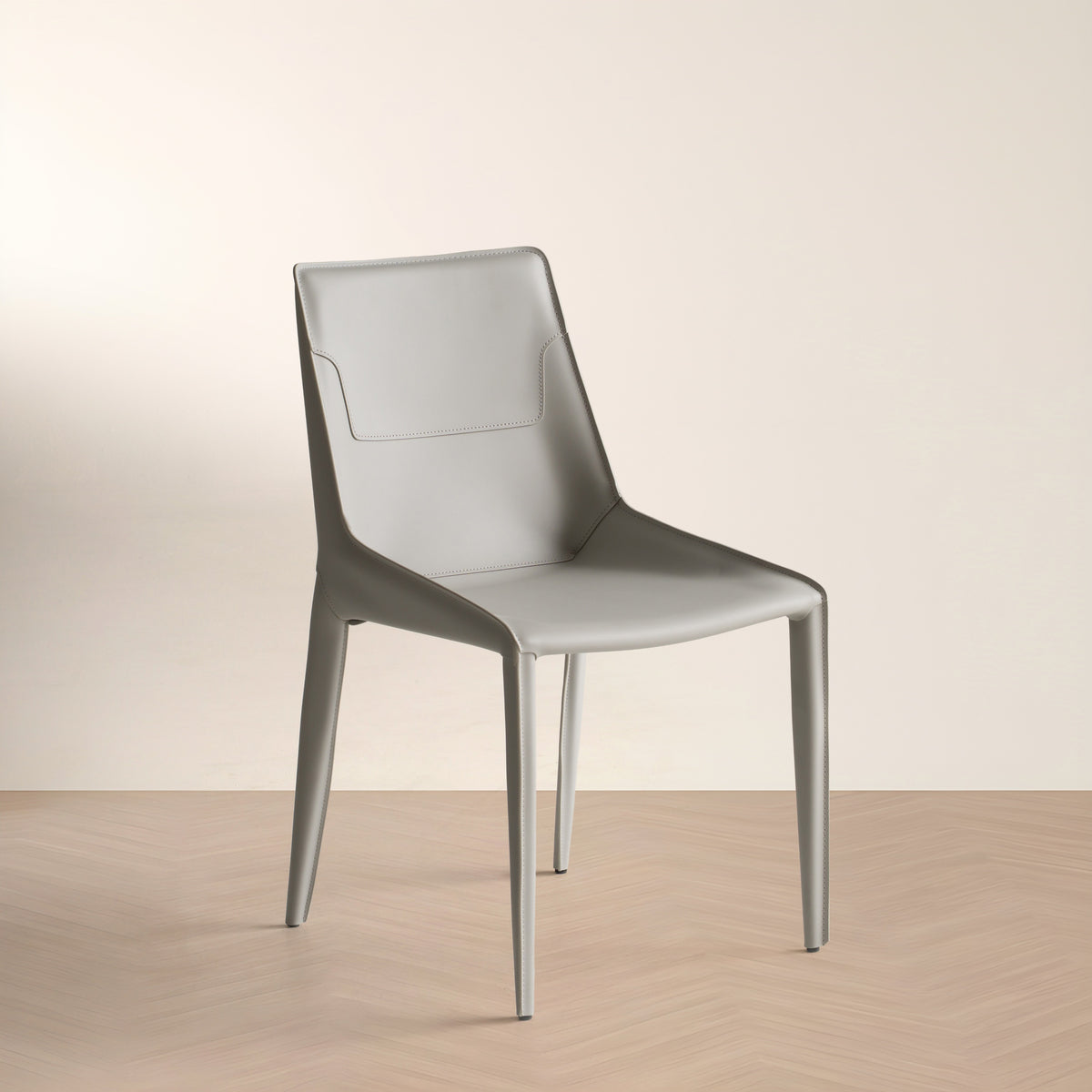 Halo Modern Light Grey Saddle Leather Dining Chair (Set of 2)