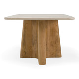 Harley Modern Cream Marble + Mango Wood Rectangular Dining Table