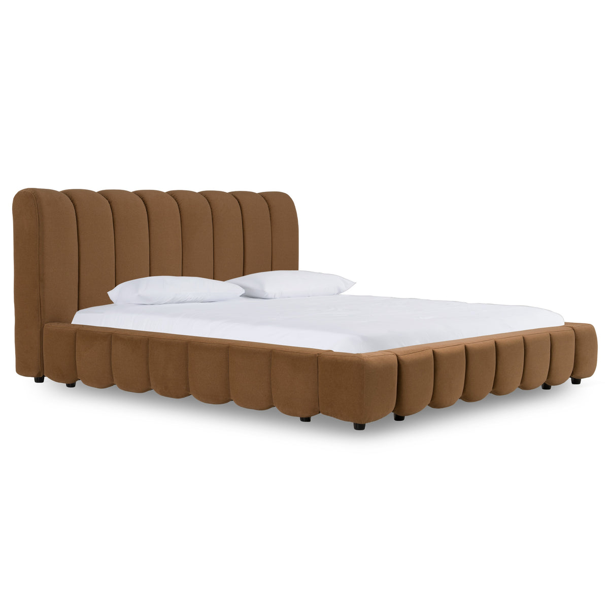 Harris Modern Brown Fabric Bed