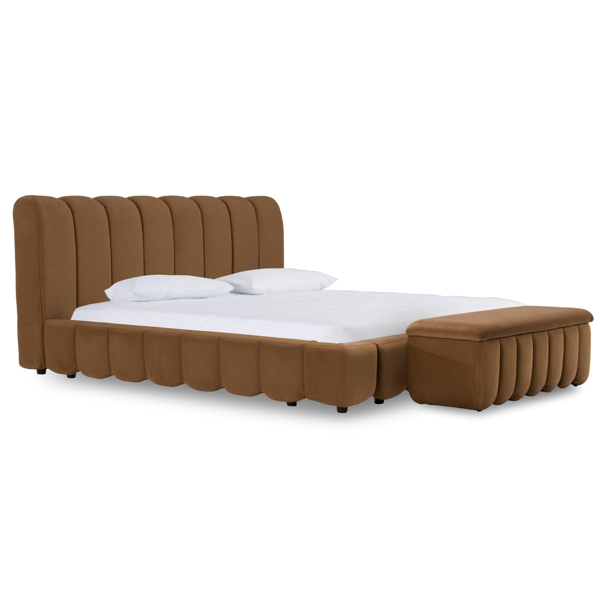 Harris Modern Brown Fabric Bed