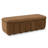 Harris Modern Brown Fabric Bench with Storage