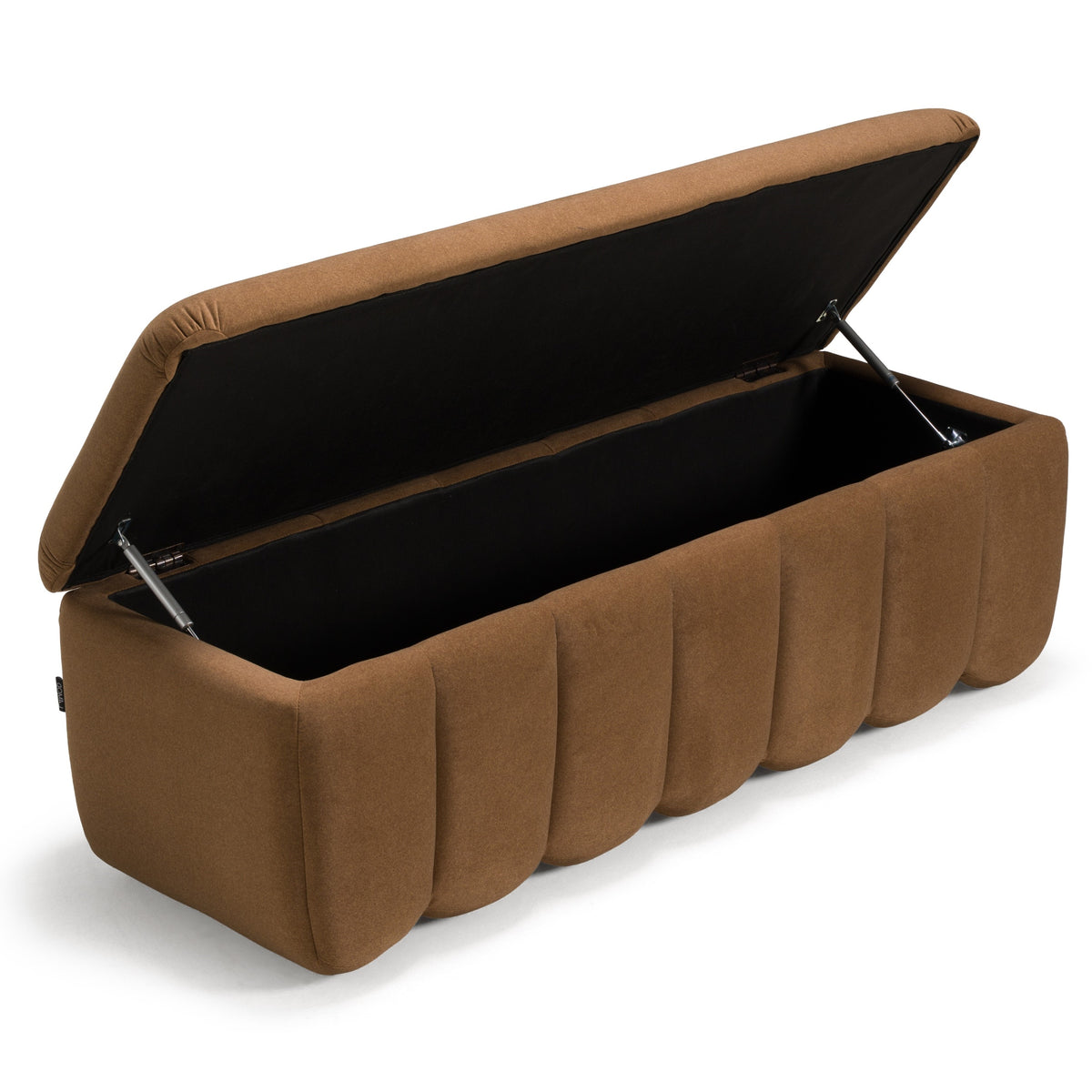 Harris Modern Brown Fabric Bench with Storage