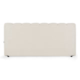 Queen Harris Modern Off-White Fabric Bed
