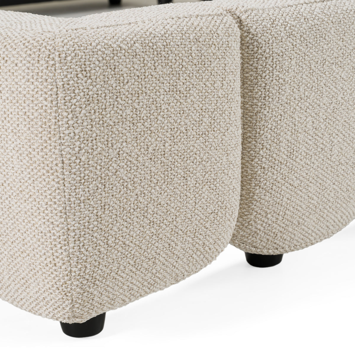 Eastern King Harris Modern Off-White Fabric Bed