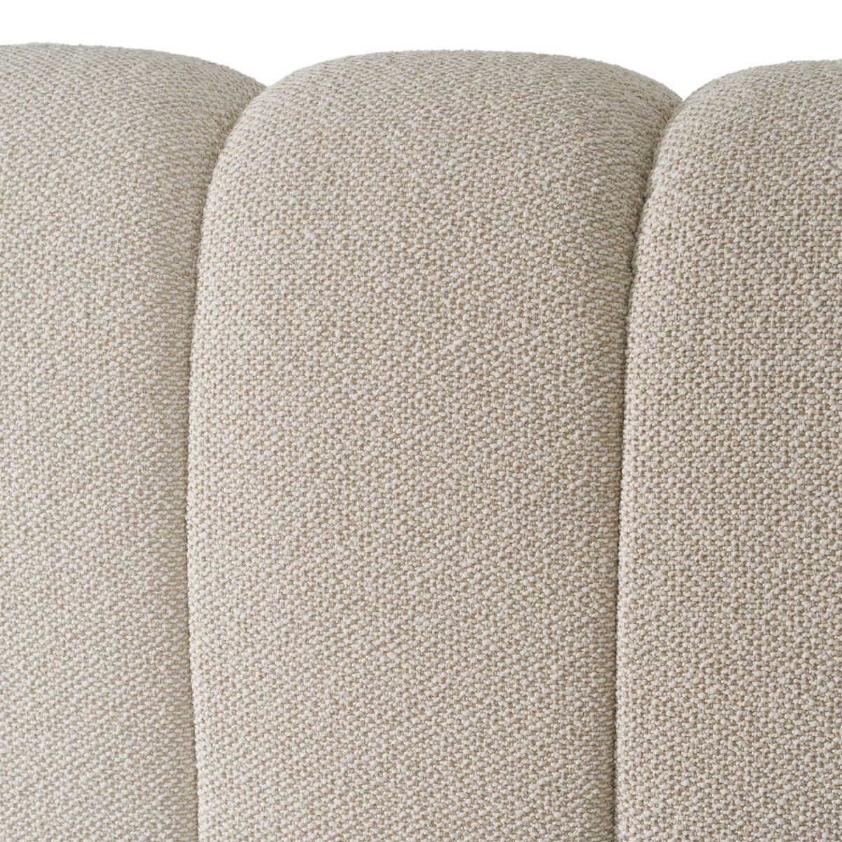 Queen Harris Modern Off-White Fabric Bed