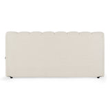 Harris Modern Off-White Fabric Bed