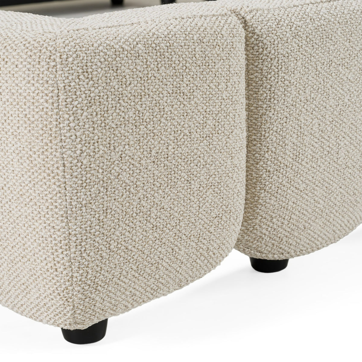 Harris Modern Off-White Fabric Bed