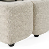 Harris Modern Off-White Fabric Bed