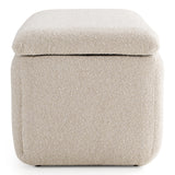 Harris Modern Off-White Fabric Bench with Storage