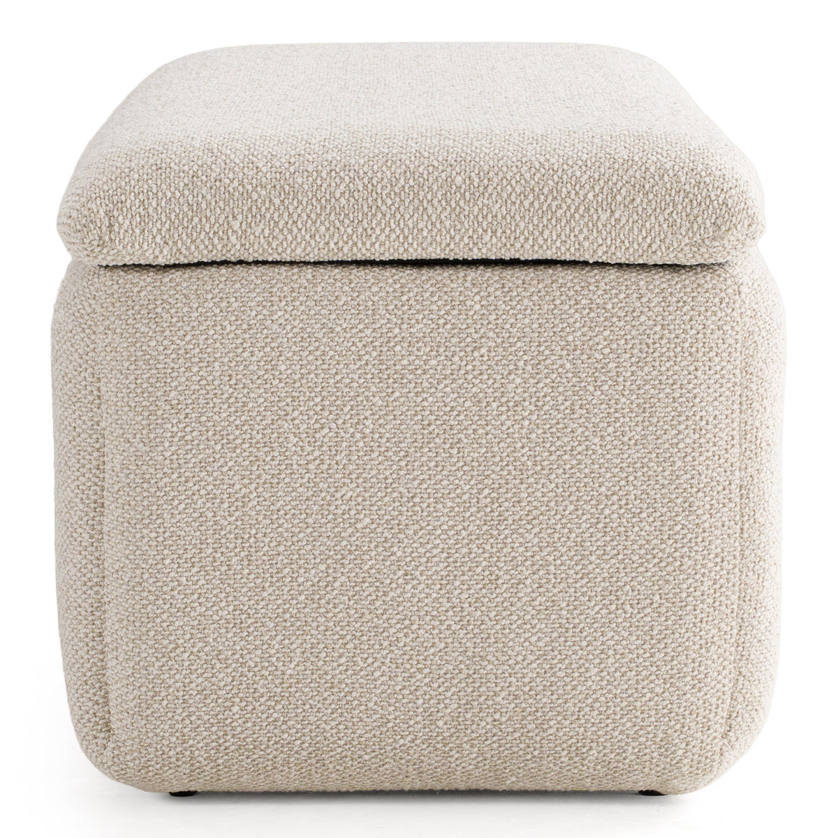 Harris Modern Off-White Fabric Bench with Storage