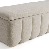 Harris Modern Off-White Fabric Bench with Storage