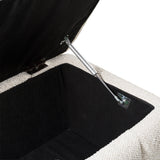 Harris Modern Off-White Fabric Bench with Storage