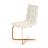 Haslet Modern White & Rosegold Dining Chair (Set of 2)