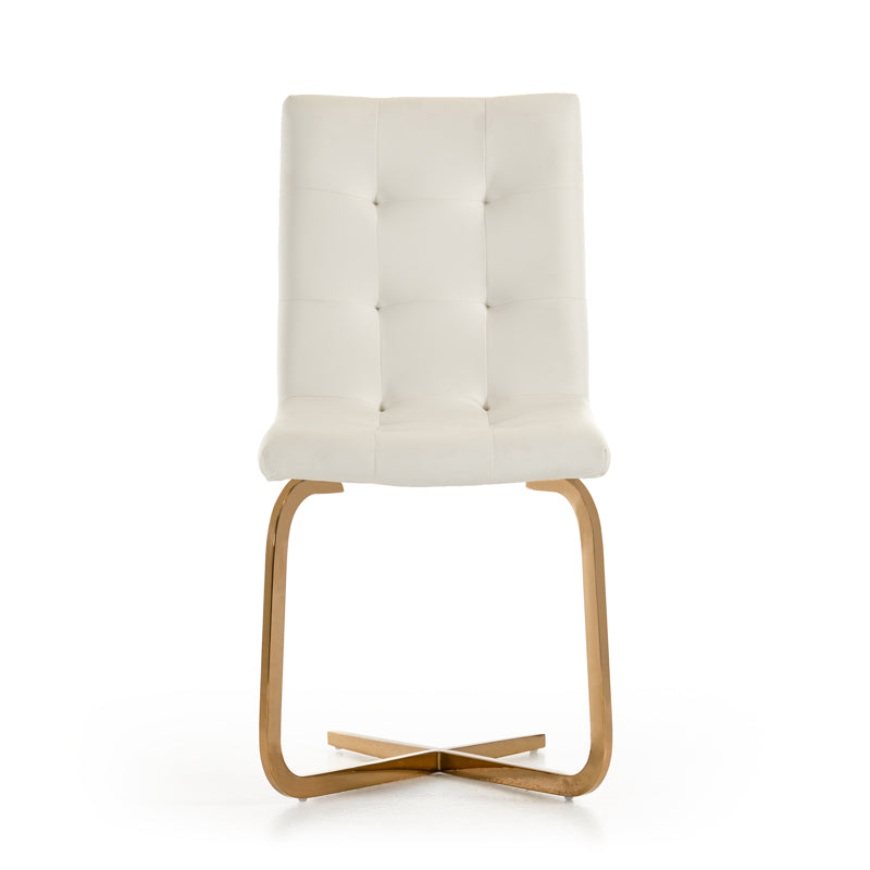 Haslet Modern White & Rosegold Dining Chair (Set of 2)