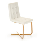 Haslet Modern White & Rosegold Dining Chair (Set of 2)