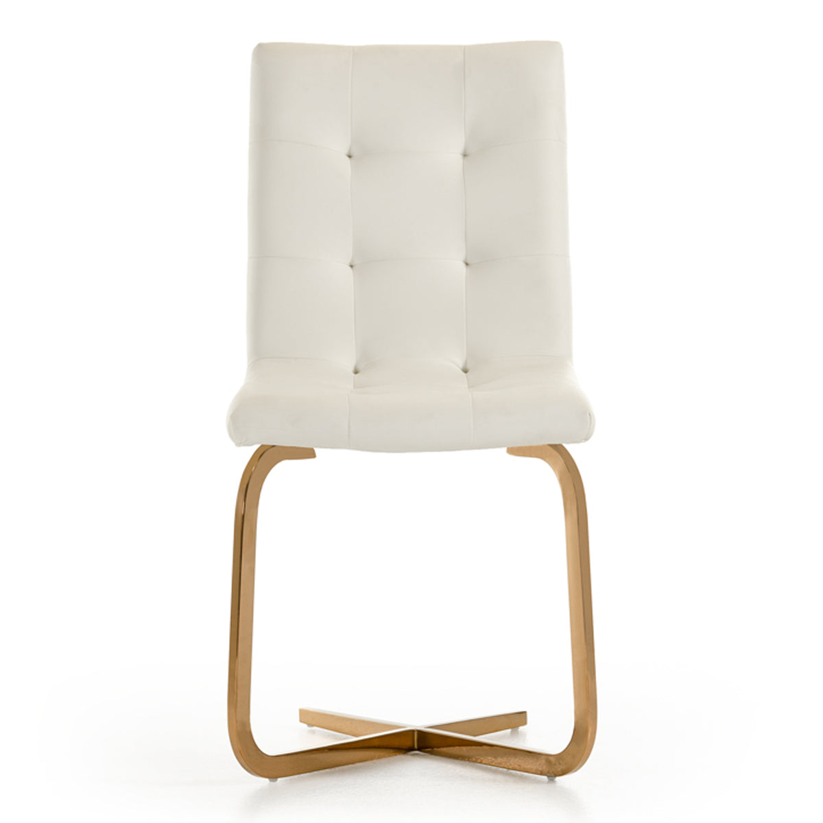 Haslet Modern White & Rosegold Dining Chair (Set of 2)