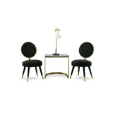 Haswell Glam Black Velvet Accent Chair (Set of Two)