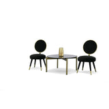 Haswell Glam Black Velvet Accent Chair (Set of Two)