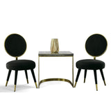 Haswell Glam Black Velvet Accent Chair (Set of Two)