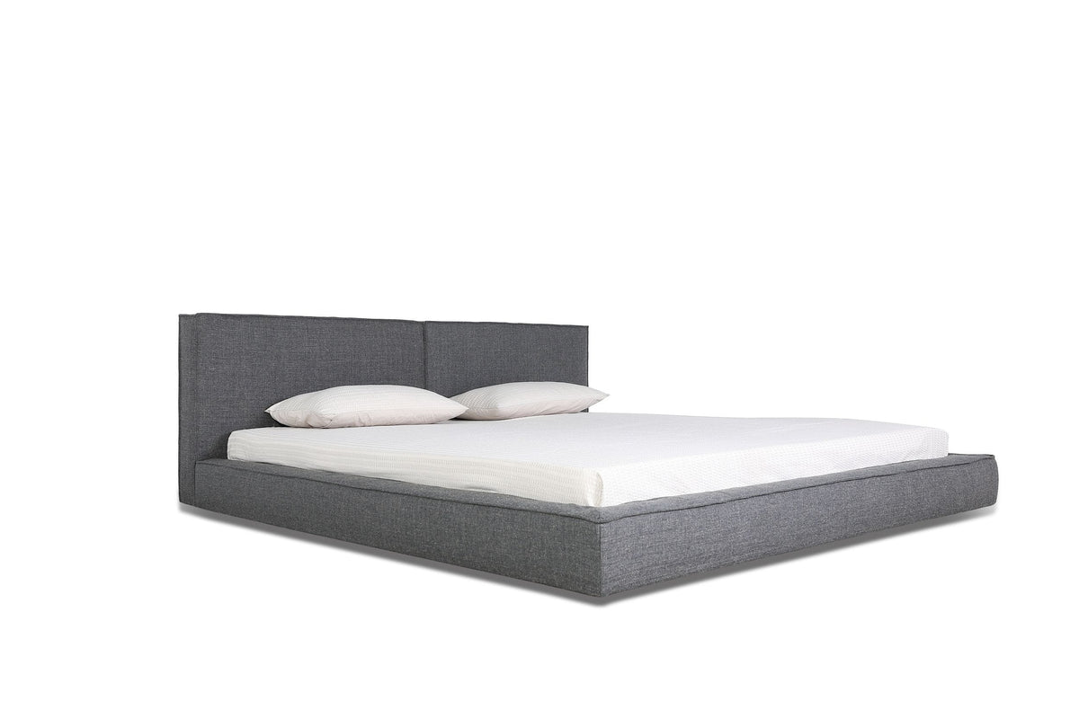 Haven Queen Modern Grey Fabric Bed