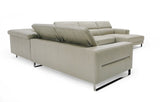 Hawkey Contemporary Light Grey Leather RAF Chaise Sectional Sofa
