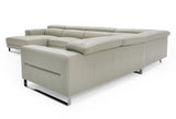 Hawkey Contemporary Light Grey Leather LAF Chaise Sectional Sofa